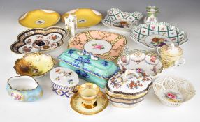 Collection of 19th/20thC mainly continental porcelain including Paris, Limoges etc, tallest 14cm