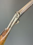 Unnamed single barrelled muzzle loading percussion hammer action sporting gun with engraved lock and