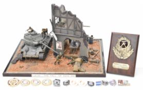 1/35 scale WW2 model diorama titled 'The Fall of Berlin 1945', showing a Soviet T34/85 tank with