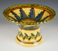 Large art pottery pedestal bowl, diameter 33 x H20cm