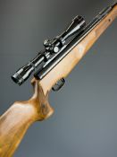 Theoben SLR 88 .22 under-lever gas-ram repeating air rifle with chequered semi-pistol grip and