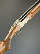 Miroku 3000 12 bore over and under ejector shotgun with engraved scenes of birds to the action and