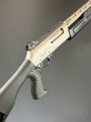 Hatsan Escort Magnum 12 bore 3-shot pump-action shotgun with cartridge storage compartment to the