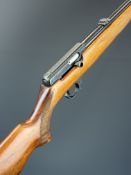 BRNO 581 .22 semi-automatic rifle with chequered semi-pistol grip and forend, folding leaf sights,
