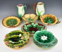 Twelve 19th/20thC English and continental plates, dishes, tazza, jugs and basket with flora and