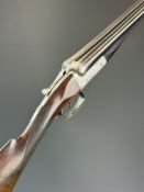 Bonehill 16 bore side by side shotgun with engraved scenes of birds to the named locks, engraved