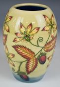Rachel Bishop for Moorcroft vase decorated in the Serviceberry pattern, signed and dated 99 to base,