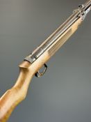 Webley Mark 3 .177 under-lever air rifle with plaque inset to the stock, semi-pistol grip and