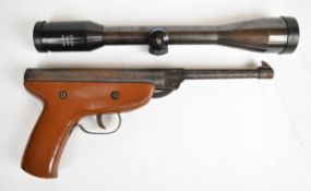 Westlake .177 air pistol with wooden grip, NVSN together with a Zrak 6x42N rifle scope. PLEASE
