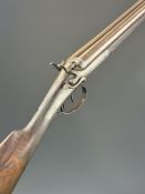 John Blanch & Son 12 bore side by side hammer action shotgun with named and engraved locks, engraved