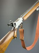 BSA .220 Martini-action target rifle with 29 inch heavy bull barrel shaped semi-pistol grip,