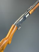 Browning .22 pump-action rifle with adjustable sights and 22 inch barrel, overall length 99cm,