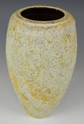 Chris Carter (b1945) studio pottery vase with textured / lava style glaze, H24cm  Provenance: From