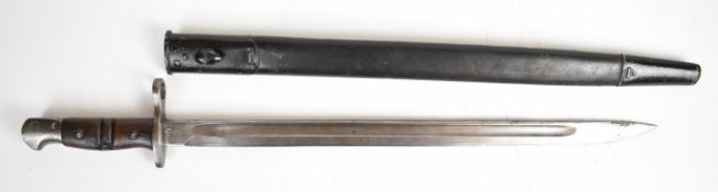 Remington 1917 pattern bayonet, the 43cm single fullered blade with sharpened point and Winchester