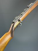 Mauser .22 bolt-action rifle with chequered semi-pistol grip, sling mounts, named stock,
