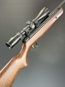 BSA Supersport .22 air rifle with semi-pistol grip, raised cheek piece, adjustable trigger and Nikko