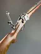 Pedersoli .45-70 Sharps falling block underlever action rifle with adjustable Perdersoli peep-hole
