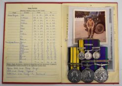 British Army Gloucestershire Regiment court mounted medal group of three comprising Africa General