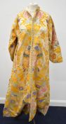 19th/20thC Moroccan/North African silk kaftan with intricate floral brocade / embroidery decoration,