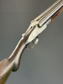 Midland Gun Co 12 bore side by side sidelock shotgun with engraved locks, underside, trigger