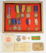 WW1 to 1960s family medal groups comprising British War Medal and Victory Medal named to 212917