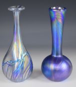 John Ditchfield for Glasform signed iridescent studio / art glass vase with trailed decoration,