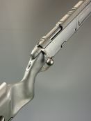 Steyr Scout .243 bolt-action rifle with composite stock, semi-pistol grip, adjustable trigger and