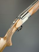 Perazzi MX12 12 bore over under ejector shotgun with border engraved action, underside, trigger