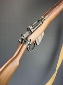 Short Magazine Lee Enfield (SMLE) No 4 Mk 1/2 .303 bolt-action service rifle with framed stamped 'No