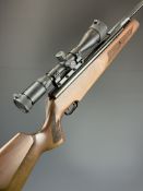 Theoben Evolution .177 air rifle with chequered semi-pistol grip and forend, raised cheek piece,