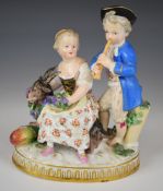 Meissen porcelain figure group allegorical of autumn, H16cm