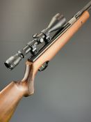 Weihrauch HW97K .22 underlever air rifle with chequered semi-pistol grip, raised cheek piece,