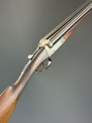 C H Smith & Sons 12 bore side by side shotgun with named and border engraved locks, border