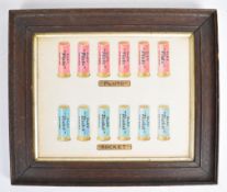 Eley Pluto and Rocket shop display or advertising watercolour depicting six of each shotgun