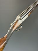 Wiliam Garden of Aberdeen 12 bore side by side shotgun with named and engraved locks, engraved