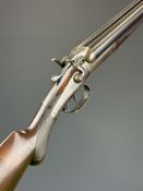 Bays & Co of Swindon 12 bore side by side hammer action shotgun with named and line engraved