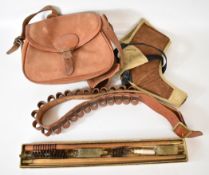 A collection of shooting clothing and accessories including Barbour Northumbria waxed jacket (42