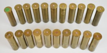 Twenty one Holland & Holland 4 bore brass cases shotgun cartridges.