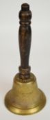 Military ministry/broad arrow marked brass hand held scramble bell impressed AS 1942