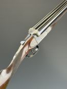 Charles Hellis & Sons 12 bore side by side ejector shotgun with engraved sidelock plates, underside,