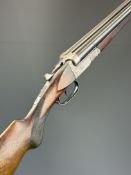 Simson of Suhl 16 bore side by side ejector shotgun with engraved locks, underside, trigger guard,