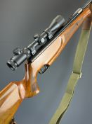 Theoben Evolution .22 air rifle with chequered semi-pistol grip and forend, raised cheek piece,