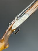 Rizzini 20 bore over and under ejector shotgun with engraved sidelock plates, underside, trigger