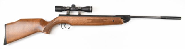 SMK 20M .22 air rifle with chequered semi-pistol grip and forend, raised cheek piece and SMK 4x32
