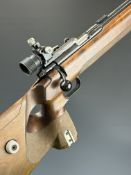 Anschutz Match 54 .22 bolt-action target rifle with textured thumb-hole grip, asjustable trigger,