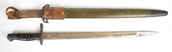 British Home Guard issue Remington 1917 pattern bayonet, the 43cm single fullered blade with
