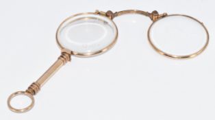 A 14k gold lorgnette, 28.6g