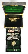 A collection of jewellery including Art Deco paste necklace, Esha Randel vintage bracelet, Victorian