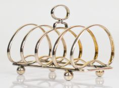 Edward VII hallmarked silver five bar toast rack, Sheffield 1906, maker Harrison Brothers &