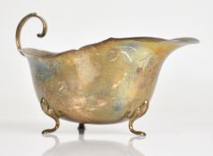 George V hallmarked silver sauce boat, Birmingham 1929, maker William Suckling Ltd, length 14,5cm,
